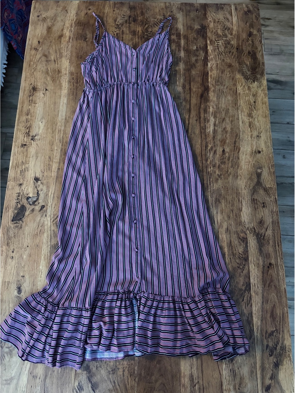 Active USA striped maxi dress ruffle Size medium